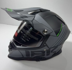 Шлем мото МОТАРД IBK MATT BLACK GREEN XL  CR800