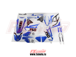 Наклейки бело - синие FXR250