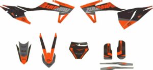 Наклейки черно-оранжевые K6R YB250R