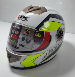 Шлем мото интеграл IBK WHITE YELLOW XL  101