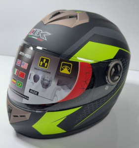 Шлем мото интеграл IBK MATT BLACK YELLOW XL  101